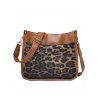 Sac Godet à Bandoulière Réglable Motif Guitare et Léopard pour Femmes - multicolor A 