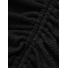Robe Mi-Longue Tricotée Haute Basse Boutonnée en Couleur Unie à Manches Longues à Volants - Noir M | US 6