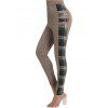 Legging Long à Bretelle Bouclée Panneau à Carreaux Imprimé à Taille Haute - café XL | US 12