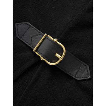 Open Shoulder Knit Foldover Top Buckle Strap Top And Lace Up Mid Calf Boots Gothic Earrings Outfit