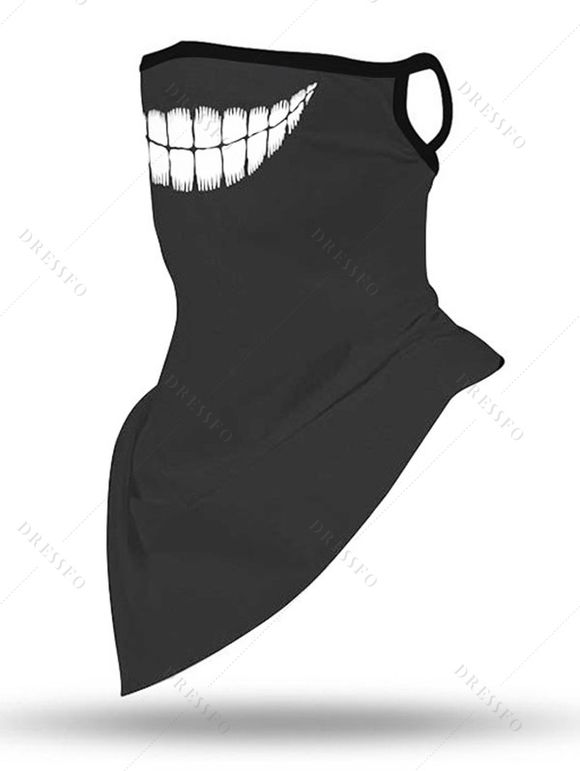 Masque Triangulaire D'oreilles Suspendue Halloween à Imprimé Crâne - multicolor A 