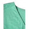 T-shirt Long Superposé à Taille Haute à Col Plongeant Grande Taille - Vert clair L