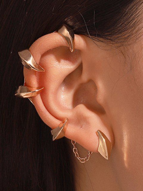 Single Gothic Punk Devil Claw Clip-on Ear Piercing Ear Cuffs