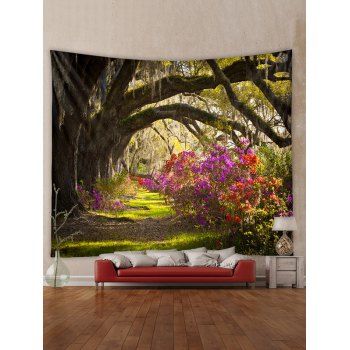 

Forest Flower Landscape Print Hanging Home Decor Wall Tapestry, Multicolor b