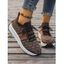 Letter Pattern Sneakers Lace Up Breathable Comfy Knitted Shoes - café EU 43