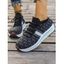 Letter Pattern Sneakers Lace Up Breathable Comfy Knitted Shoes - Noir EU 36