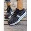 Letter Pattern Sneakers Lace Up Breathable Comfy Knitted Shoes - Noir EU 37