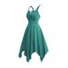 Robe Mouchoir Nouée en Avant à Bretelle en Couleur Unie à Cordon - Vert XXL | US 14