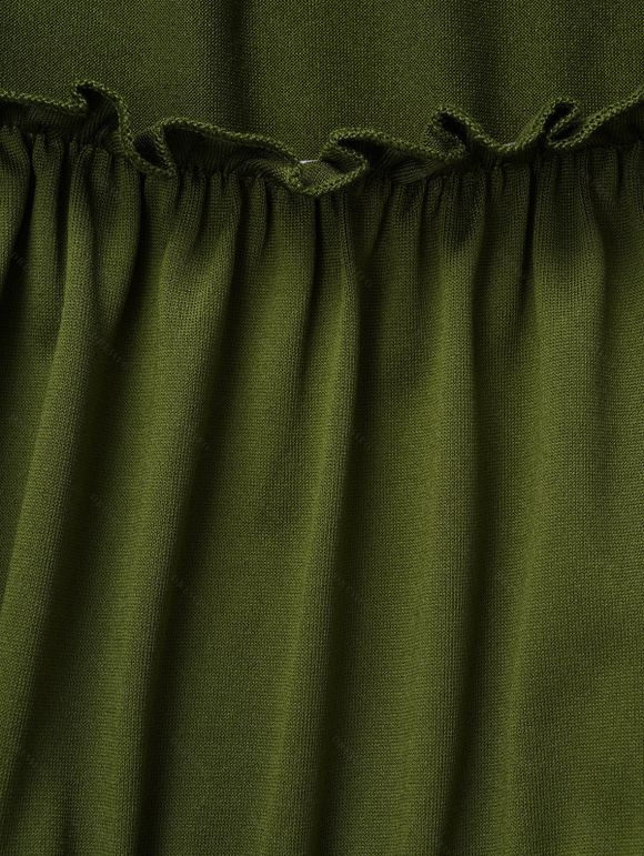 Robe Décontractée Vintage en Blocs de Couleurs à Taille Haute - Vert S | US 4