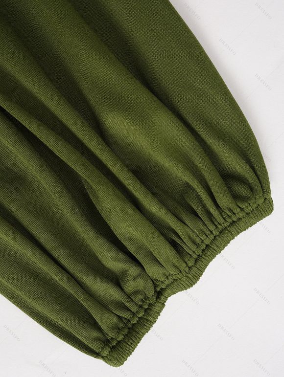 Robe Décontractée Vintage en Blocs de Couleurs à Taille Haute - Vert S | US 4