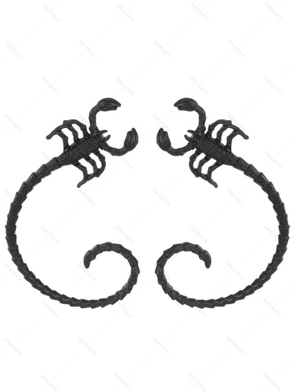 Manchette D'Oreille Motif Scorpion en Alliage Style Gothique - Noir 