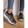 Snake Print Breathable Mesh Sneakers Lace Up Outdoor Shoes - multicolor EU 38