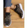 Snake Print Breathable Mesh Sneakers Lace Up Outdoor Shoes - multicolor EU 38