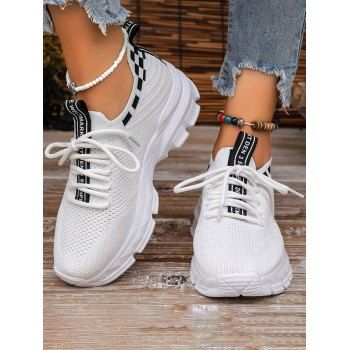 

Women Running Causal Shoes Athletic Walking Gym Sports Breathable Lace Up Outdoor Sneakers, White