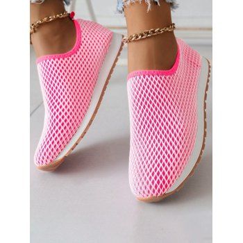 

Women Slip-on Causal Fashionable Mesh Breathable Sports Shoes With Air, Light pink