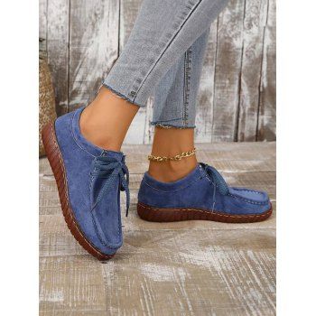 

Women's Lace Up Flats Slip On Fashion Casual Canvas Simple Comfortable Shoes, Blue