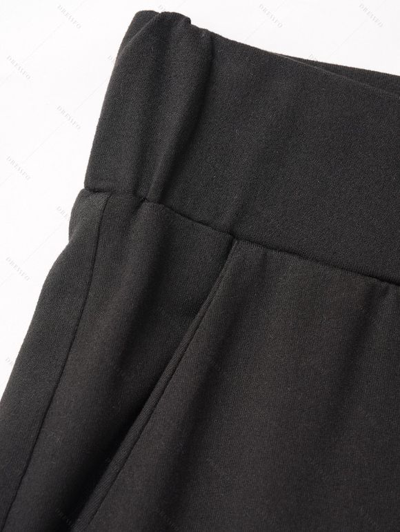 Pantalon Moulant Zippé Long en Couleur Unie avec Poches - Noir S | US 4