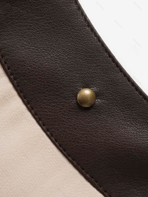 Robe Ligne A Mi-Longue Ceinturée avec Rivets sans Manches à Taille Haute - café lumière XXL | US 14