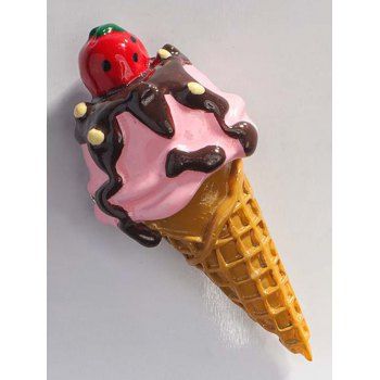 

Creative & Funny 3D Strawberry Chocolate Ice Cream Design Refrigerator Sticker, Multicolor b