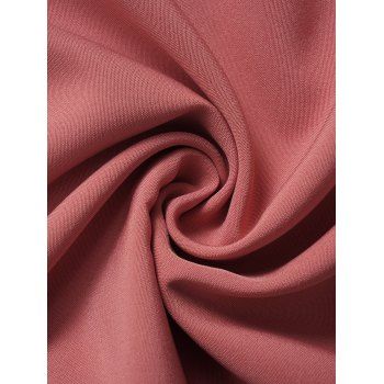 Valentine`s Day Women High Low Wrap Style Midi V Neck Solid Color Irregular Casual A Line Dress 