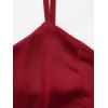 Saint Valentin couleur unie cravate épaule Vintage robe plissée fausse perle chaîne ceinture princesse Zipper robe arrière - Rouge M | US 6