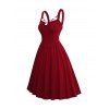 Valentine's Day Solid Color Corset Style O-ring High Waisted Sleeveless A Line Dress
