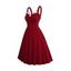 Saint Valentin couleur unie Style Corset O-ring taille haute sans manches robe A Line - Rouge foncé XXL | US 14