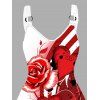 Plus taille de la Saint-Valentin Allover Red Rose Heart Print Robe V Nou de cou choeur de cou - Rouge 4X | US 22