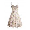Femme Crossover imprimé Floral mode taille haute Causal robe 2 pièces - Rose clair S | US 4