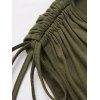 Robe Mi-Longue Superposée Ceinturée Plongeante en Couleur Unie sans Manches - Vert profond L | US 8-10
