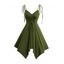 Robe Asymétrique à Bretelle Fine en Couleur Unie sans Manches - Vert profond M | US 6