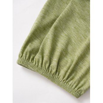 Square Neck Mock Button Dress Plain Color Short Sleeve Dress 