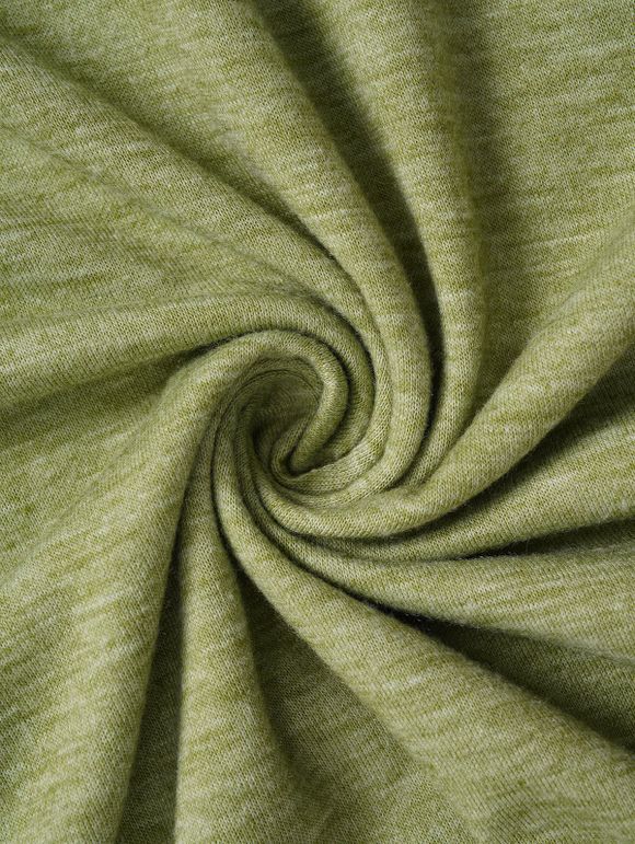 Robe Simple Boutonnée en Couleur Unie Manches Courtes à Col Carré - Vert clair S | US 4