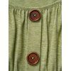 Robe Simple Boutonnée en Couleur Unie Manches Courtes à Col Carré - Vert clair M | US 6