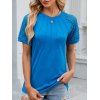 T-shirt à Col Rond à Manches Raglan en Couleur Solide pour Femme - Bleu Ciel XL | US 10