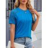 T-shirt à Col Rond à Manches Raglan en Couleur Solide pour Femme - Bleu Ciel XL | US 10