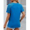 T-shirt à Col Rond à Manches Raglan en Couleur Solide pour Femme - Bleu Ciel L | US 8