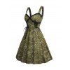 Paisley Print Front Lace-Up Cami Dress Sleeveless A Line Dress