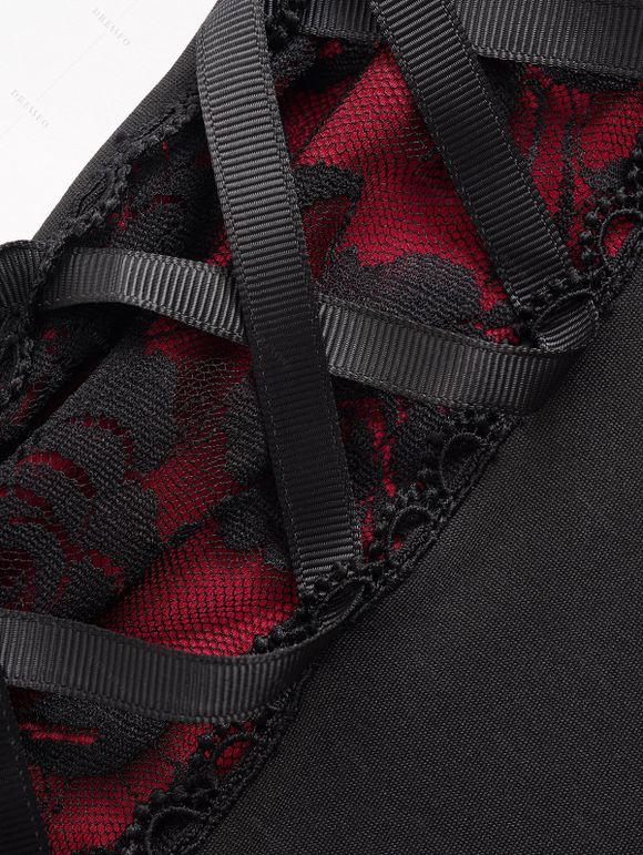 Débardeur de corset de bandage vintage et pantalons de pantalons de fusée - Noir S | US 4