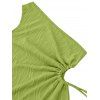 Mini Robe Plissée Découpée à Une Epaule sans Manches - Vert clair S | US 4