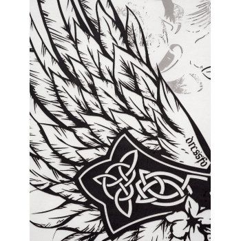 Cross Print Short Sleeve Summer Tee Hollow Out Lace Up Tee 