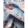 Robe Fleur en Tissu Imprimé à Manches Courtes à Ourlet Asymétrique - Bleu clair S | US 4