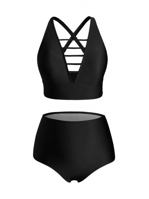 Plus Size Ladder Cutout Swimsuit Padded Adjustable Strap Beach Vacation Swimwear