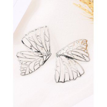 Fashion 3D Hollow Out Butterfly Wing Stud Earrings