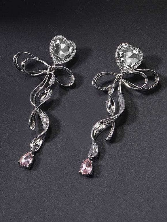 Boucles D'Oreilles Pendantes Evidées Nouées Créatif en Alliage - Argent 