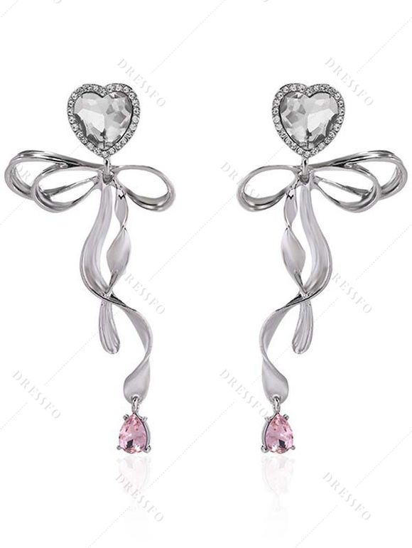 Boucles D'Oreilles Pendantes Evidées Nouées Créatif en Alliage - Argent 