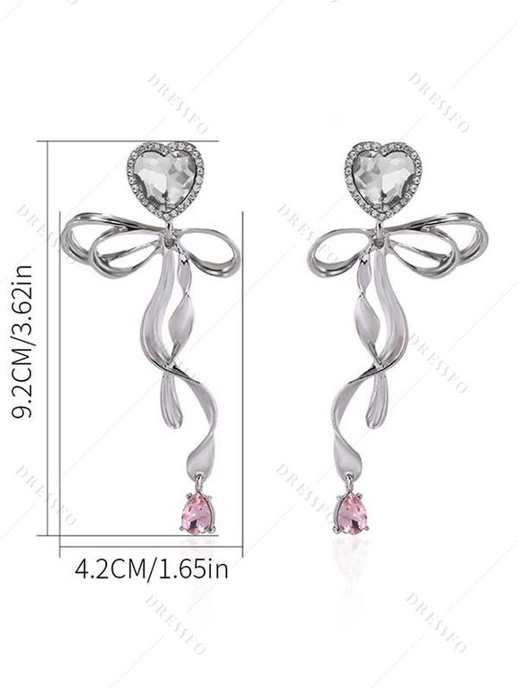 Boucles D'Oreilles Pendantes Evidées Nouées Créatif en Alliage - Argent 