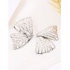 Boucles D'Oreilles Tendances en Forme D'Ailes de Papillon à Sculpture Creuse 3D - Argent 