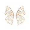 Boucles D'Oreilles Tendances en Forme D'Ailes de Papillon à Sculpture Creuse 3D - d'or 