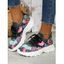 Colorful Floral Letter Print Breathable Lace Up Knit Casual Sneakers - Rose clair EU 40